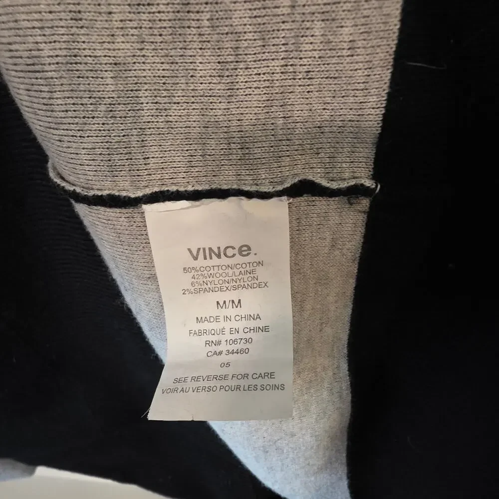 Vince Womens Wool Blend Sweater Size Medium Black Workwear Career Minimalist